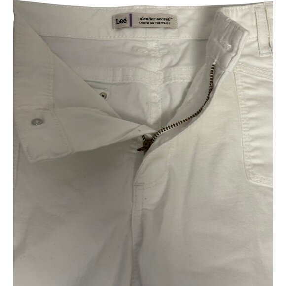 Lee Slender Secret Lower On The Waist Women's Size 14 Medium White Shorts - Picture 7 of 9